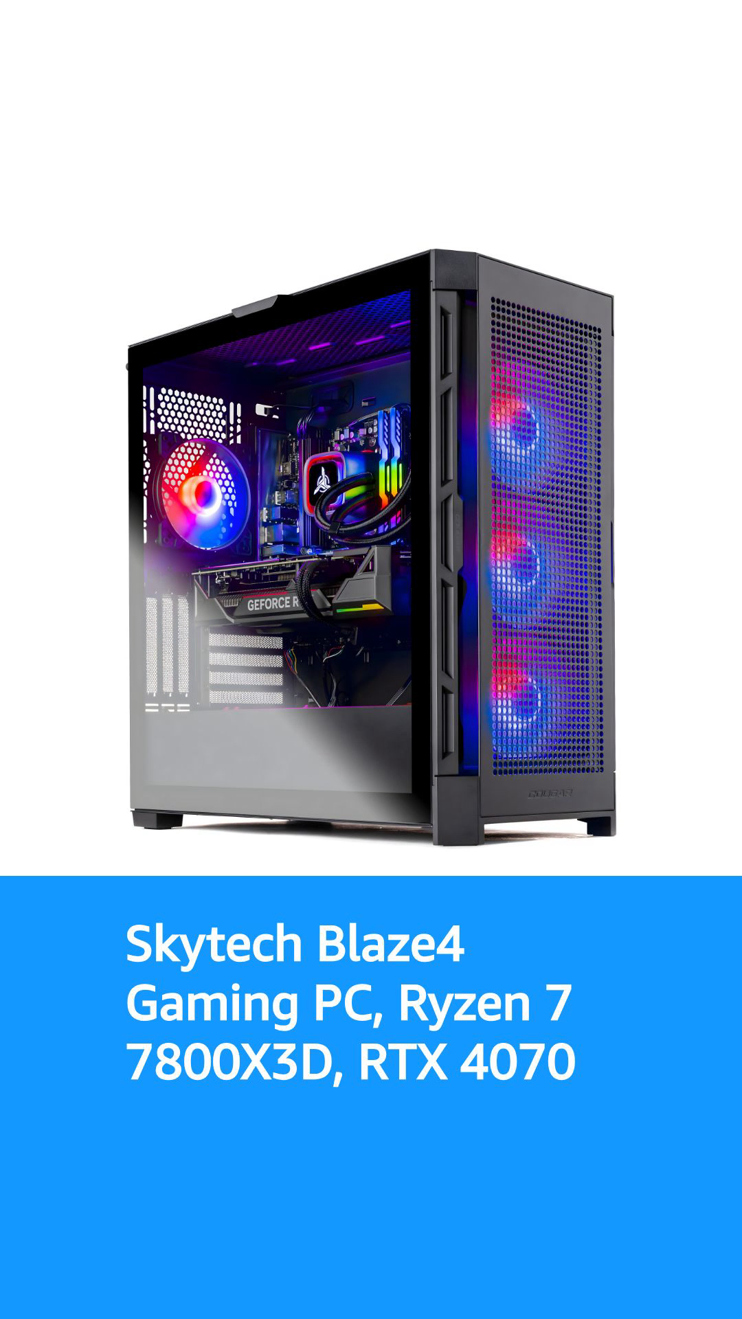 Skytech Blaze Gaming PC, Ryzen 7 7800X3D 4.2 GHz, RTX 4070 Ti