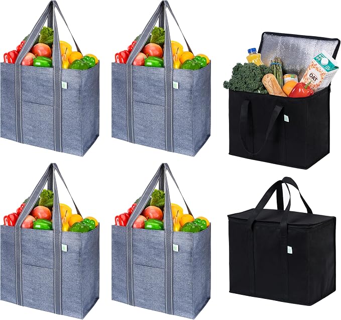 Heavy Duty Insulated Reusable Grocery Bags - Keep Food Cold Or Hot, Durable Shopping Totes - View #14