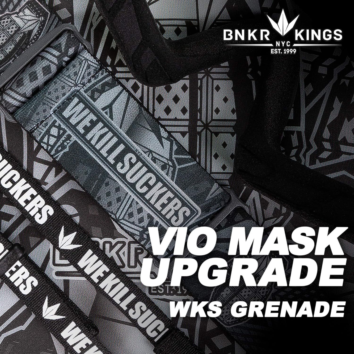 Bunker Kings VIO Paintball Goggle/Mask Upgrade Kit - Includes: 3D Foam, Strap, Chin Strap and Goggle Bag - Works with CMD and VIO