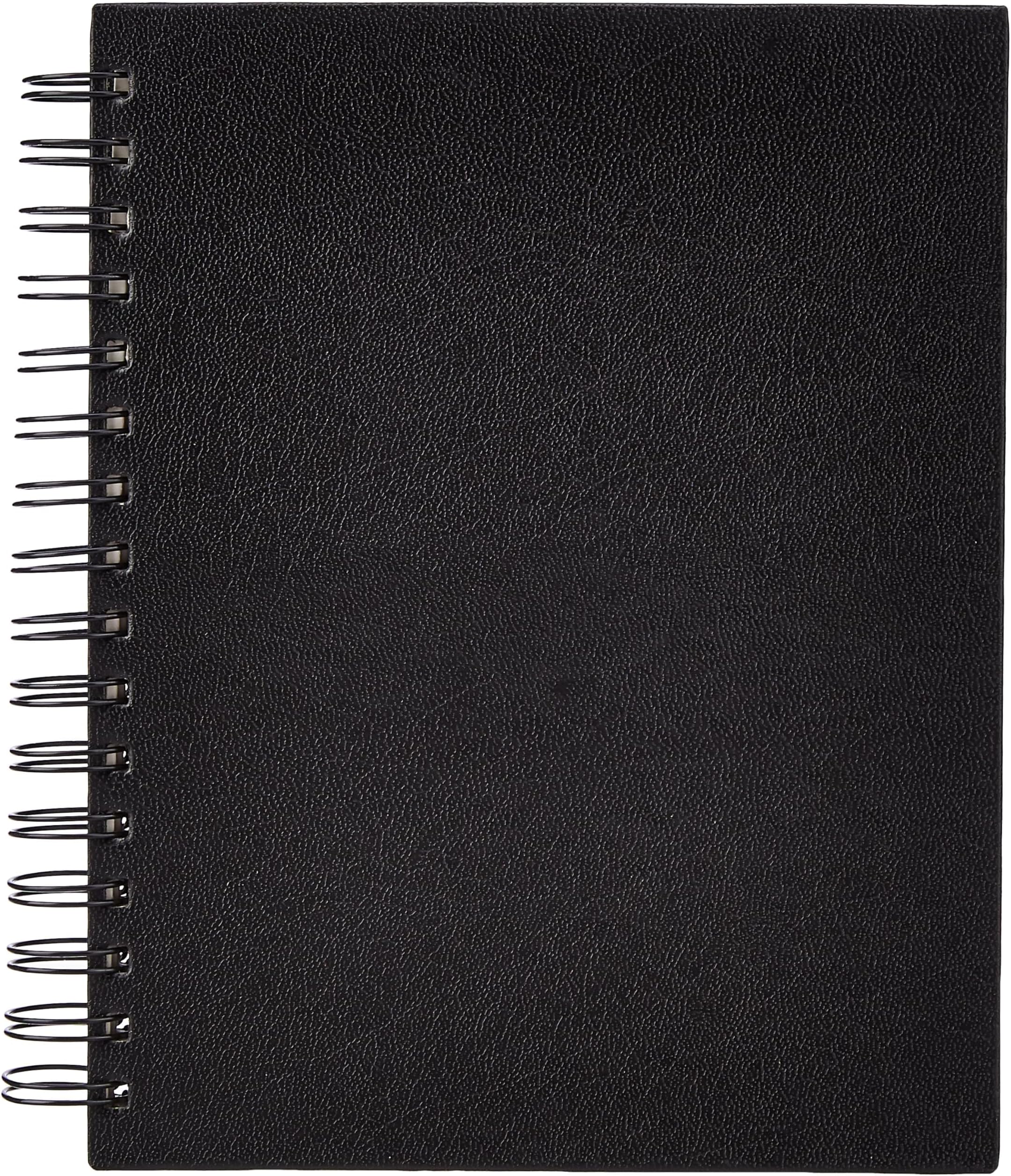 amazon basics A5 Artists Wiro Bound Sketch Book | 120 Perforated Pages | Black Hardcover for Pencil, Chalk, Graphite, Crayon & Ink | Ideal for Drawing, Sketching, Design & Architecture (Pack of 1)