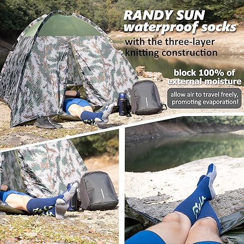 Miniatura 2 de RANDY SUN Calcetines de esquí impermeables, certificado SGS Unisex hasta la rodilla transpirable senderismo senderismo calcetín 1 par