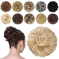 Vista 17 de FESHFEN Pieza de Cabello de Moño Desordenado - Extensiones de Coleteros de Moño de Cabello Ondulado Rizado Elástico Postizos Sintéticos para Mujeres