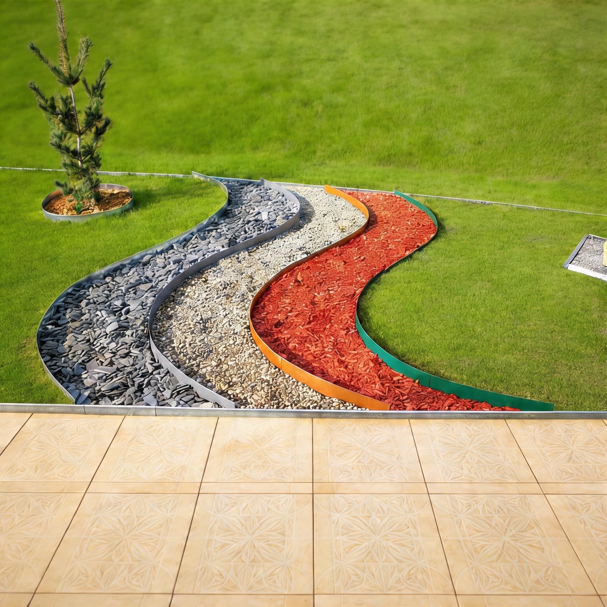 Rasenkante Metall - 11,40m Verlegelänge - Garten Metallbeeteinfassung 18,5cm hoch - Stabile Metallbeetbegrenzung feuerverzinkt - 10er Set Metallrasenkante je 1,2m Länge - Verformbar & Ultraleicht