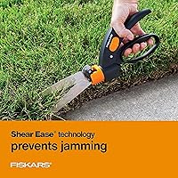 Vista 3 de Fiskars Shear Ease Grass Shears - 5" Stainless Steel Blades - 360-Degree Swivel Blade Plant Cutting Scissors - Garden Shears and Grass Cutter, Black