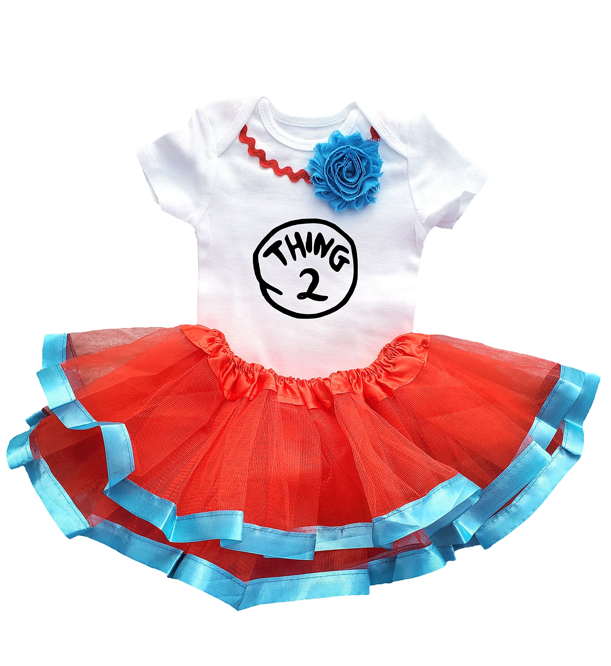 Luke and LuluTwin Girl Outfits Thing 1 and Thing 2 Tutu for Halloween Costumes | Toddler Baby Twins - Sold Separately