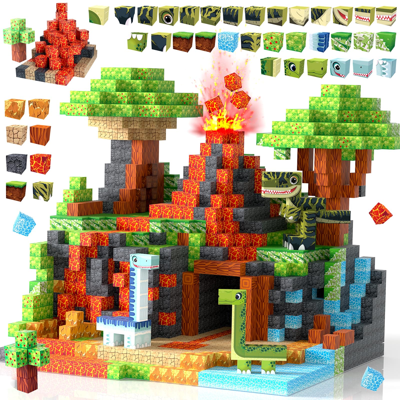 172 PCS Construcciones Magnéticas Bloques, Cubos Magnéticos, Bloques de Construcción Magnéticos, Juguetes de Construcción de Cubos Magnéticos, Juguetes Creativos para Niños y Niñas Partir de 3 Años
