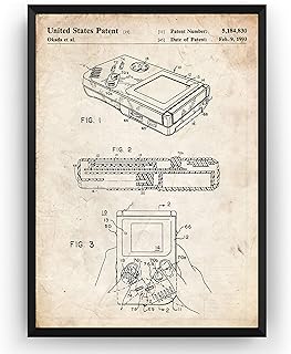 Magic Posters Game Boy 1993 Patent Print - Gamer Gaming Poster Gift Vintage Blueprint Retro Video Games Room Wall Art Bedroom Original Decor Merchandise Classic Old - Frame Not Included