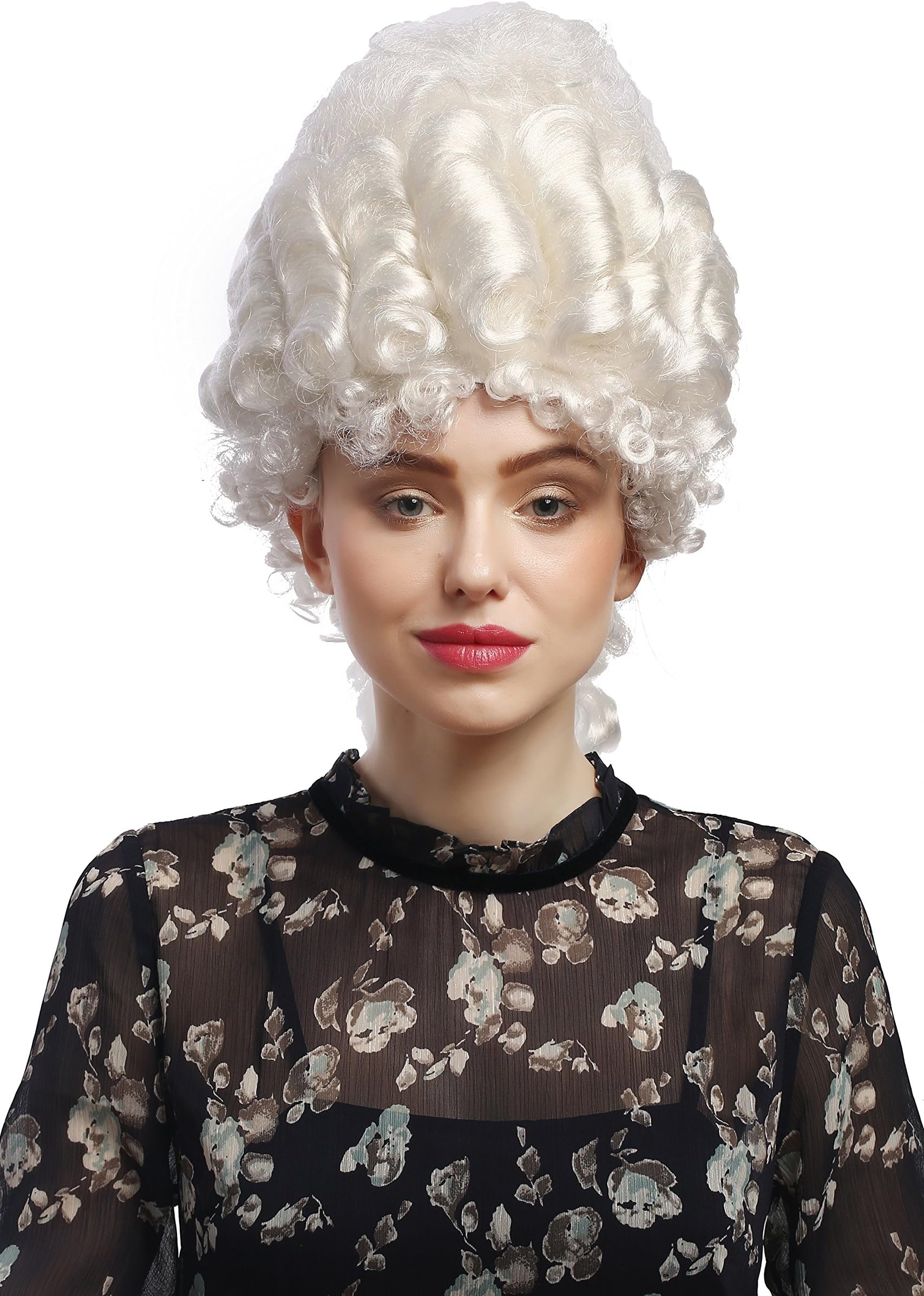 WIG ME UP - 91029-ZA62 Lady Party Wig Halloween Fancy Dress Baroque Renaissance Beehive white Marie Antoinette Queen Aristocrat
