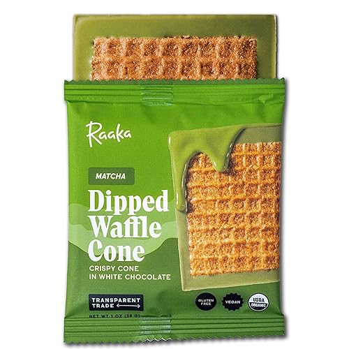Vista 23 de Raaka Barra de cono de gofres de chocolate, juego de cono de gofre en chocolate negro Chocolate negro gourmet de grano a barra Orgánico, vegano