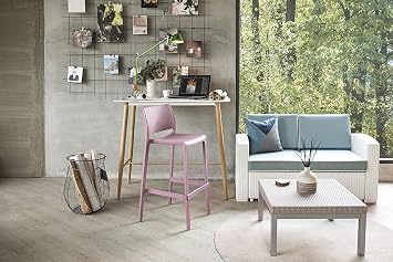 Lagoon Sensilla Stack-Able Counter Stool - 2 Pcs/Set (Grey)