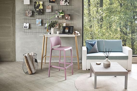 Lagoon Sensilla Stack-Able Counter Stool - 2 Pcs/Set (Grey)