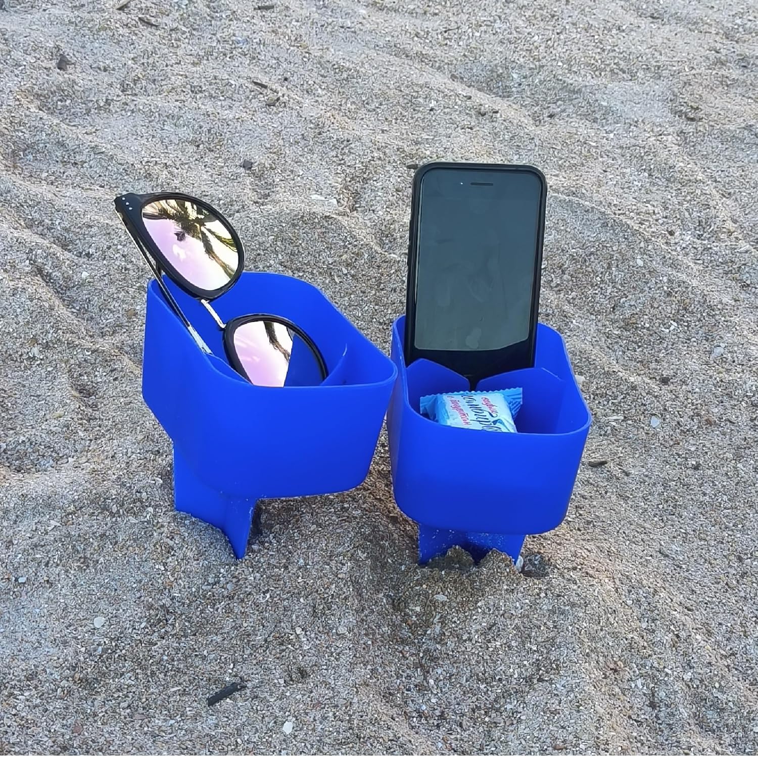 Beach Cup Holder for Sand 4Pack Drink Cup Holder Beach Sand Coasters Drink Cup Holders for Outside Travel Multicolor Pack 2Deep Blue/2Purple - Image 7