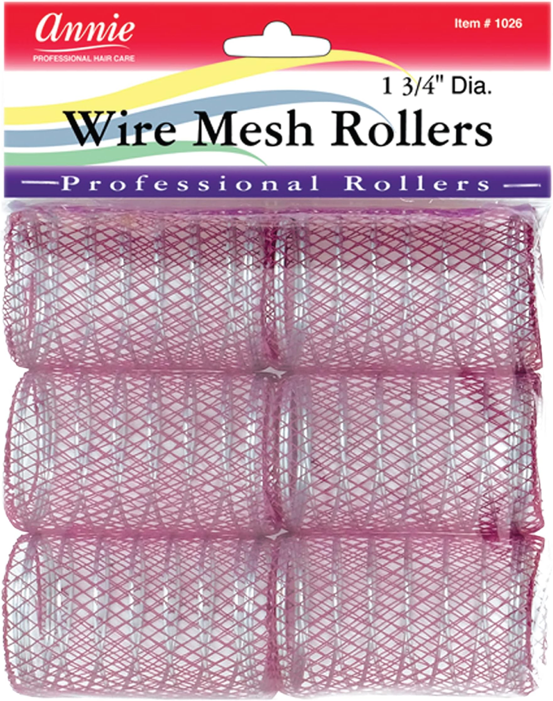 Annie 1-3/4" Jumbo Wire Mesh Hair Rollers - 6 Pcs.