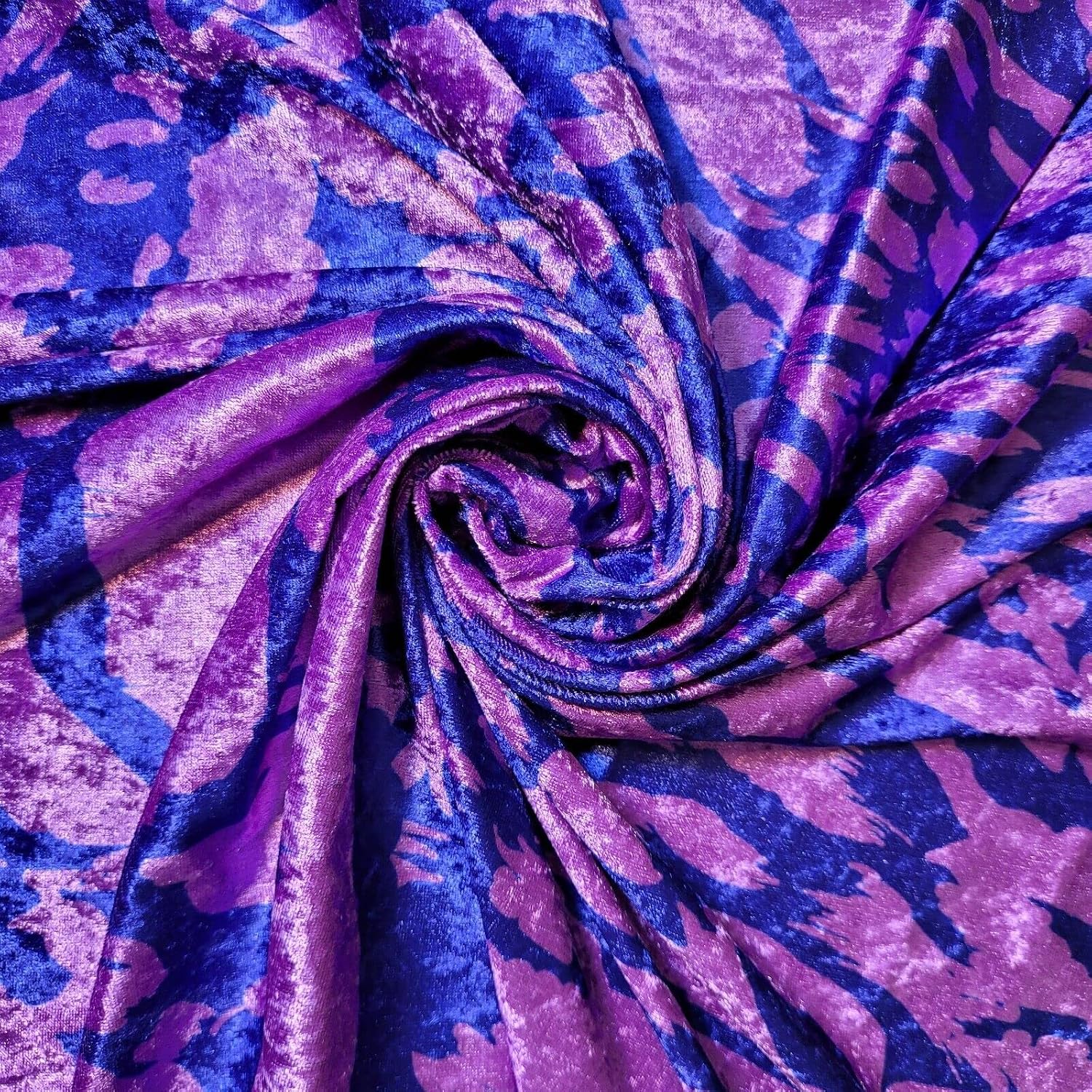 Soft Luxurious Vintage Tropical Animal Butterfly Polka Printed Crush Velvet Stretch Fabric Material 58"