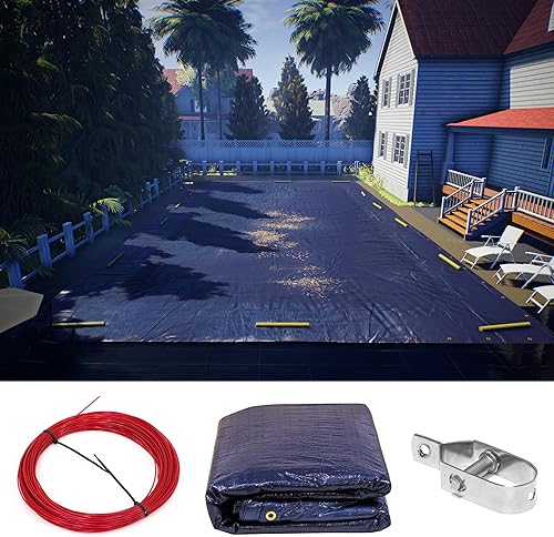 ColourTree Funda protectora para alberca para el invierno, color azul marino, de lona, extrarresistente, impermeable, resistente a los rayos UV,