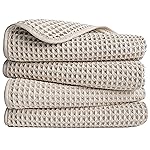 POLYTE 430 GSM Microfiber Lint Free Hand Towel, 16 x 30 in, 4 Pack (Waffle Weave)