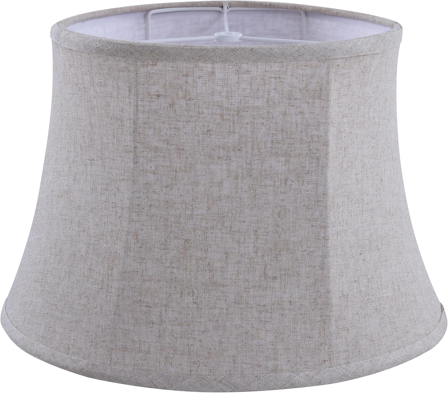 Aspen Creative 38022, Handsewn Bell Traditional Collapsible Spider Shade, Beige Linen Fabric, 12" Top x 16" Bottom x 11" Slant