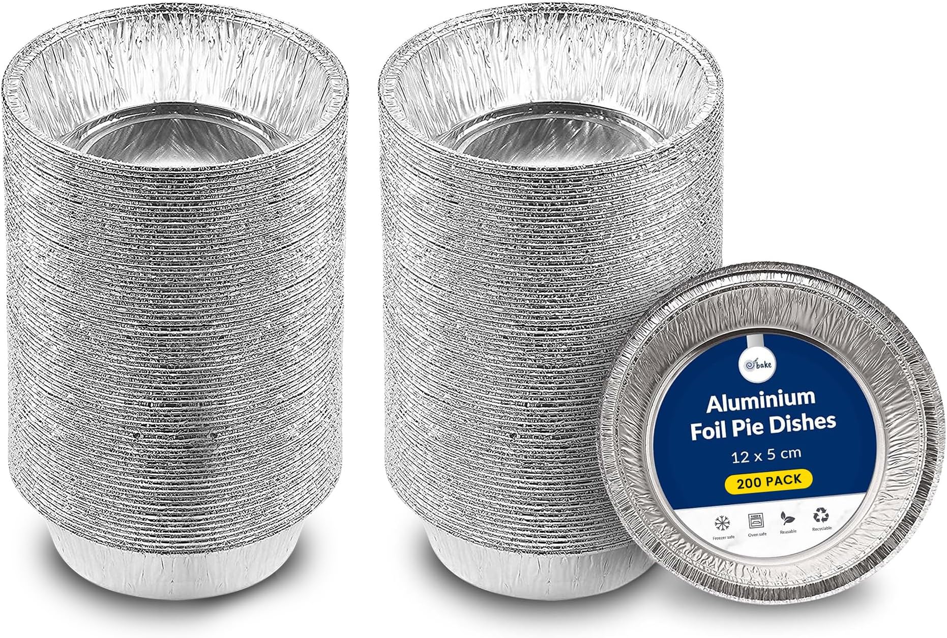 ebake volila Foil Pie Dishes 200 Pack Individual Pie Tins 12cm x