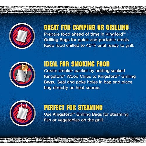 Miniatura 6 de Kingsford Grilling BB0496 - Bolsas resistentes para parrilla, 4 unidades (paquete de 1), color plateado