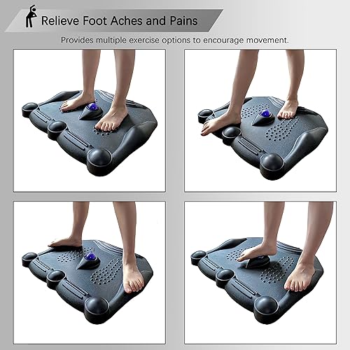 Miniatura 5 de VWINDESK PU & SBR - Alfombrilla ergonómica de goma natural para escritorio, antifatiga, para el hogar y la oficina, color negro con rodillo de