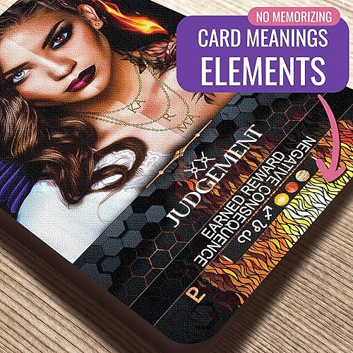 Miniatura 5 de TAROTskills Star Kissed Tarot Deck - 78 cartas de tarot con significados, la mejor herramienta espiritual, con astrología, zodíaco, palabras clave,