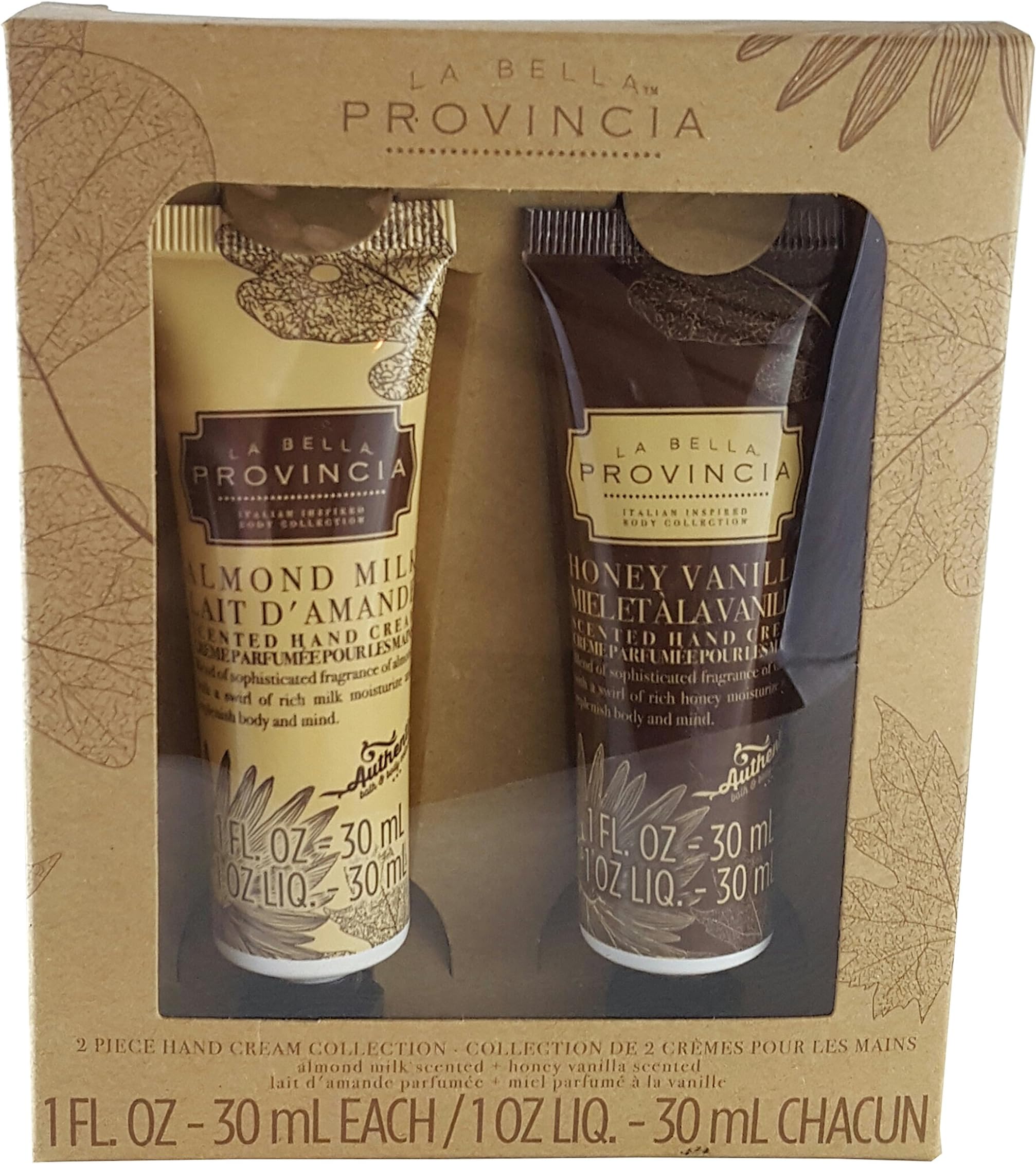 La Bella Provincia 2 Piece Hand Cream Honey Vanilla and Almond Milk Body Care Collection