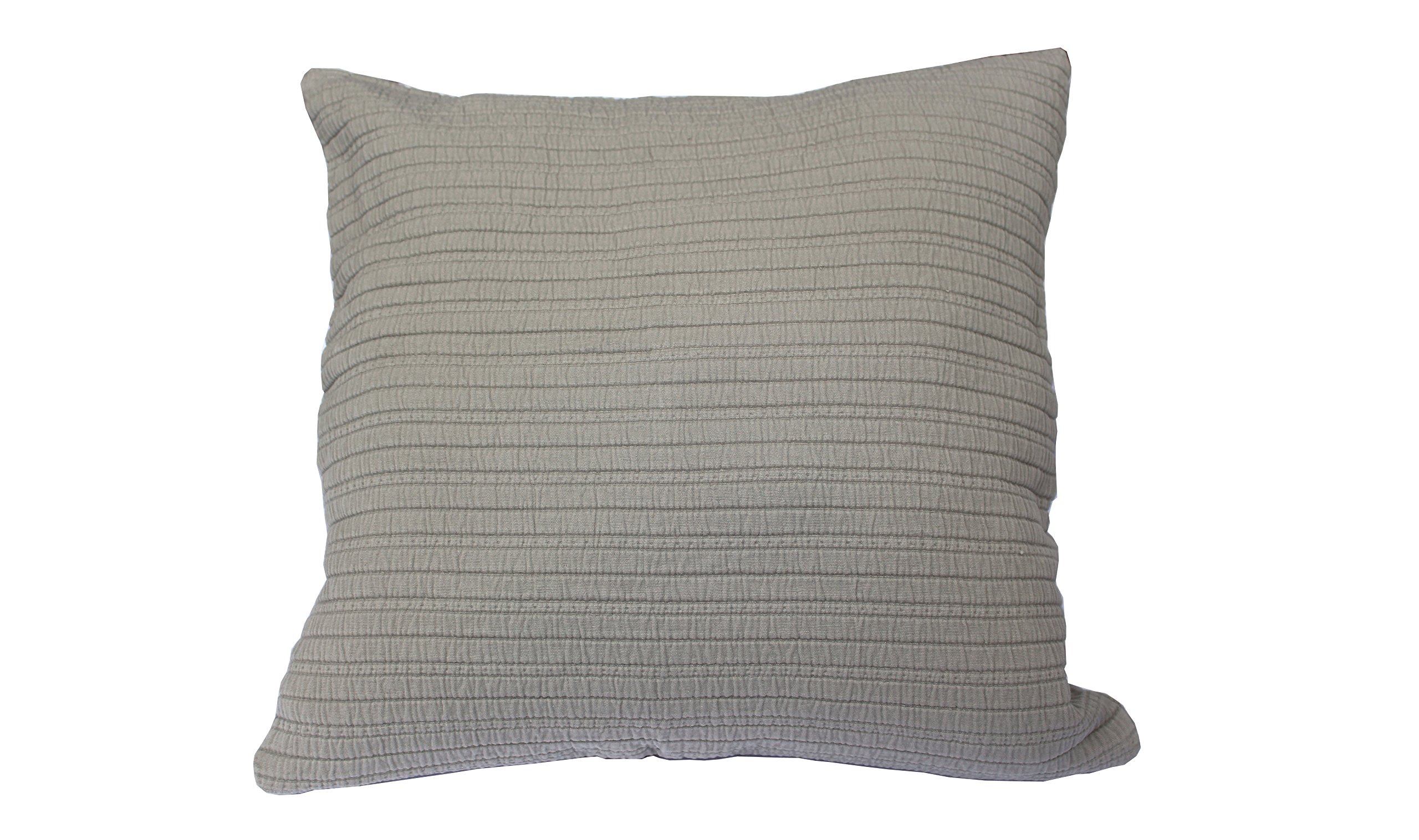 Coussin en coton ficelle Anna 45x45 cm à rayures et surpiqûres pour canapé