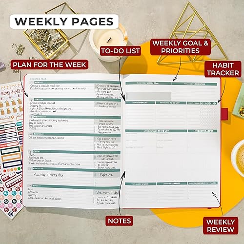 Miniatura 3 de Clever Fox Planner PRO 2 edición  Agenda semanal sin fecha para establecer objetivos, tareas y gestión del tiempo  Organizador de vida con listas de