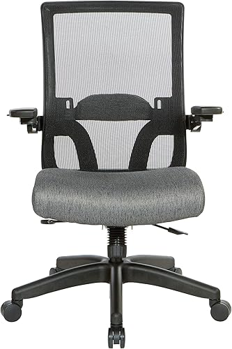 Miniatura 55 de Space Seating 867 Series - Silla de administrador ajustable con respaldo de malla transpirable, soporte lumbar y brazos abatibles acolchados,