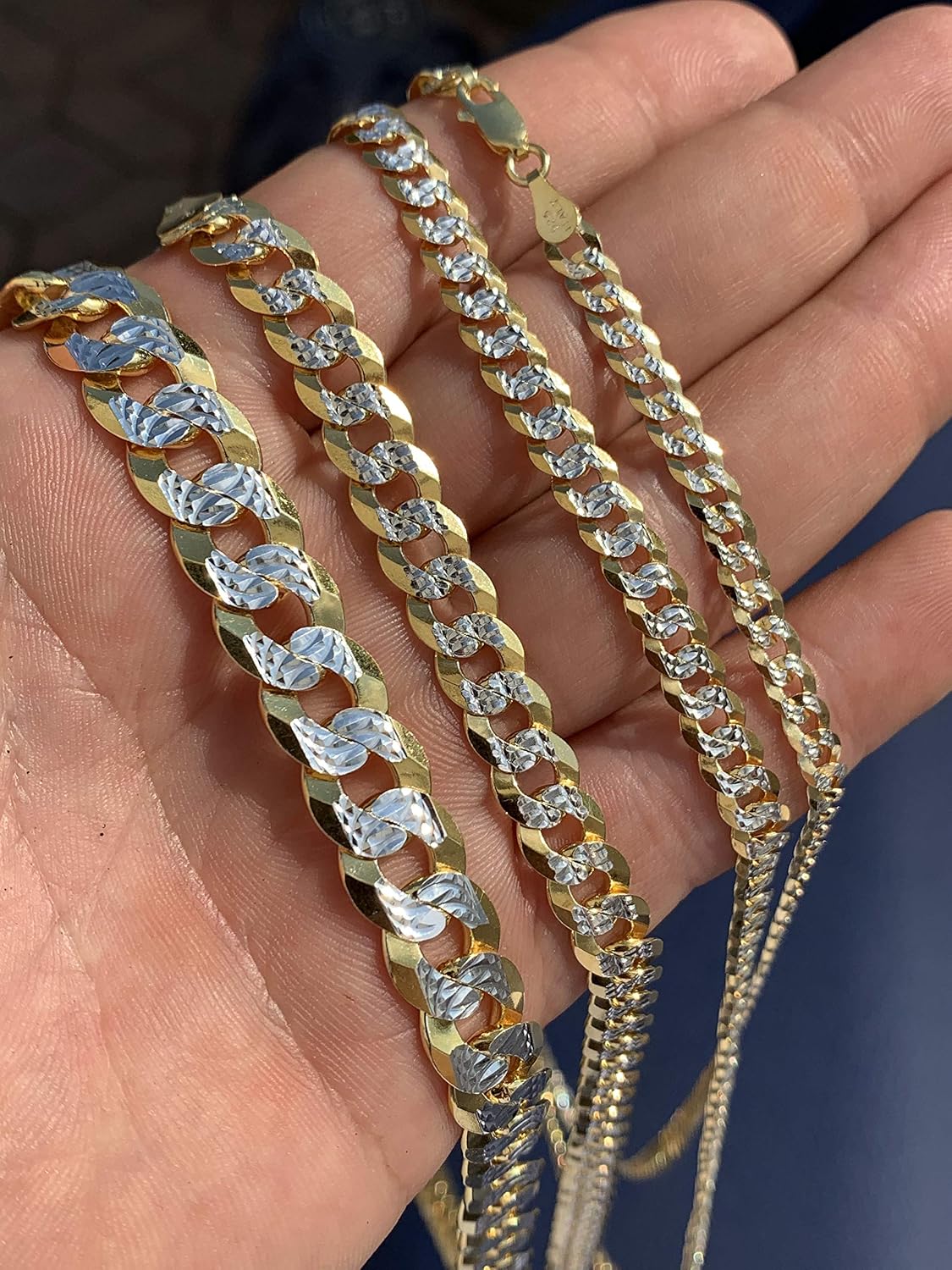 Men's Flat Cuban Chain - Two Tone 