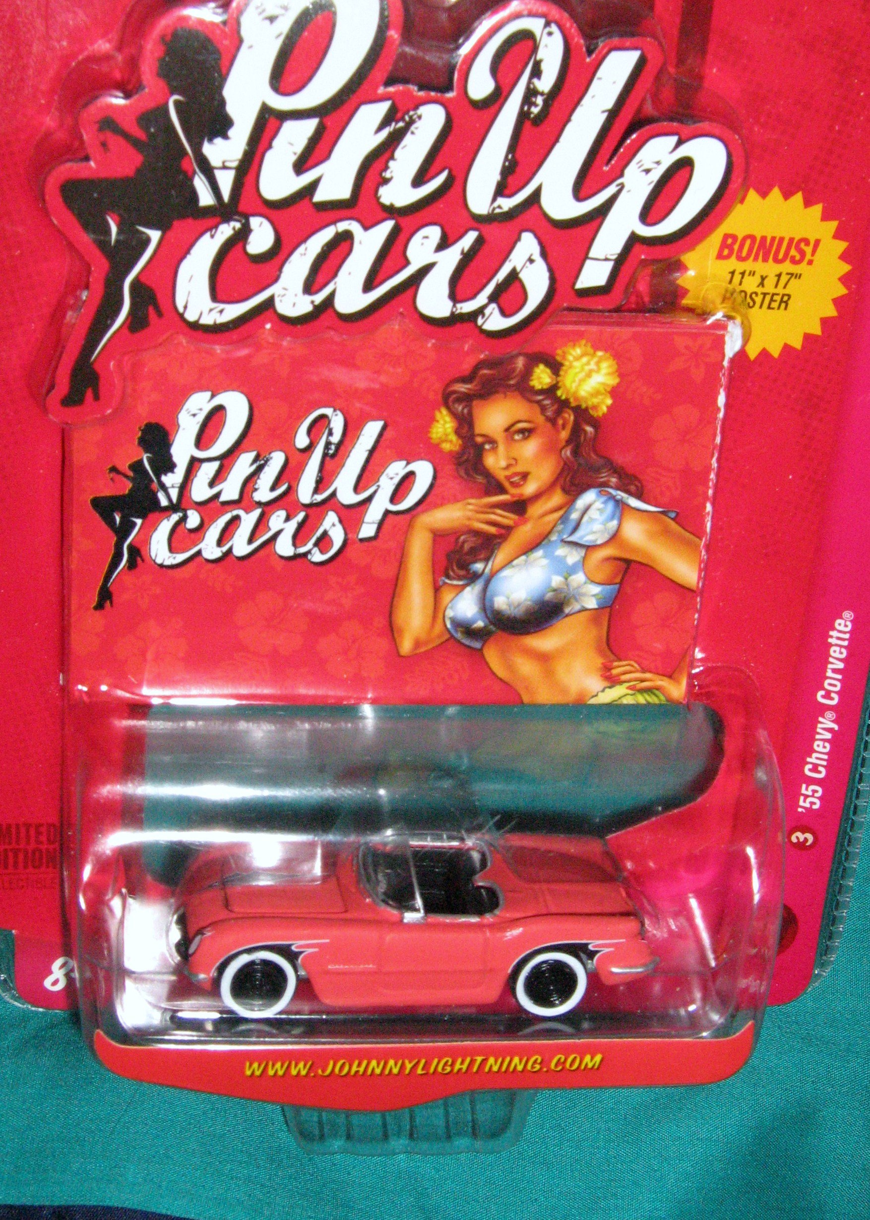 Amazon.com: Johnny Lightning Pin Up Cars '55 Chevy Corvette : Arts
