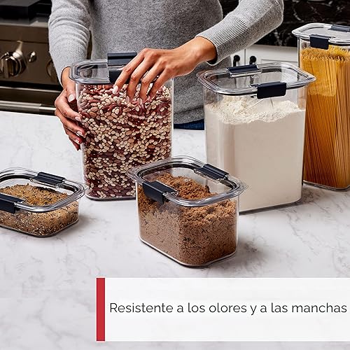 Miniatura 5 de Rubbermaid Brilliance - Recipientes de almacenamiento de alimentos sin BPA con tapas herméticas para cocina y despensa, incluye 3 recipientes