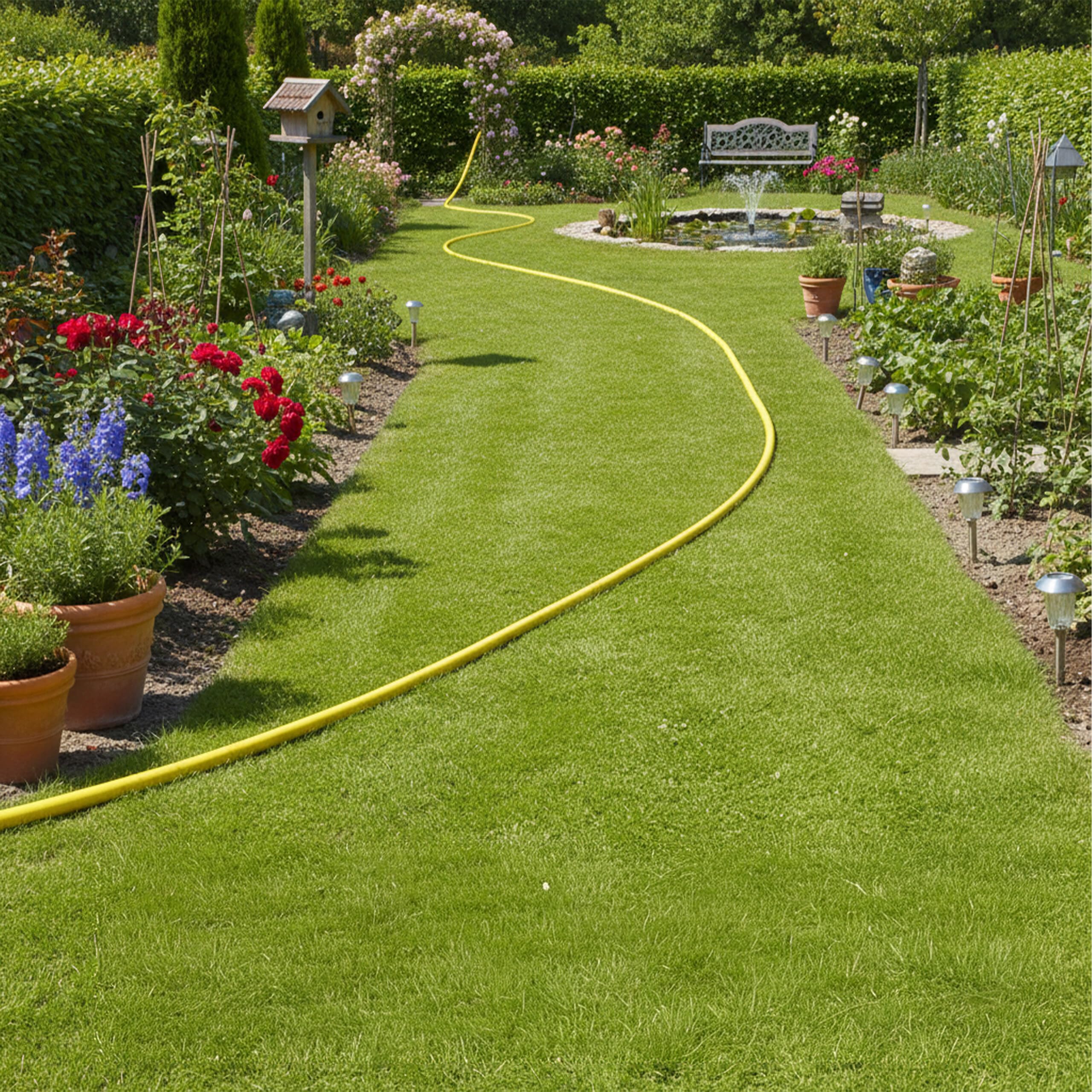 Relaxdays Tubo da Giardino, 50 m, Universale 1/2", Resistente a UV e intemperie, Rinforzato in PP