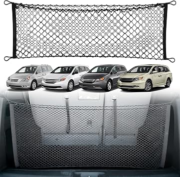 Envelope Style Trunk Mesh Cargo Net for Honda Odyssey 1995-2025 - Car Accessories - Premium Trunk Organizers and Storage - Cargo Net for SUV - Vehicle Carrier Organizer for Honda Odyssey