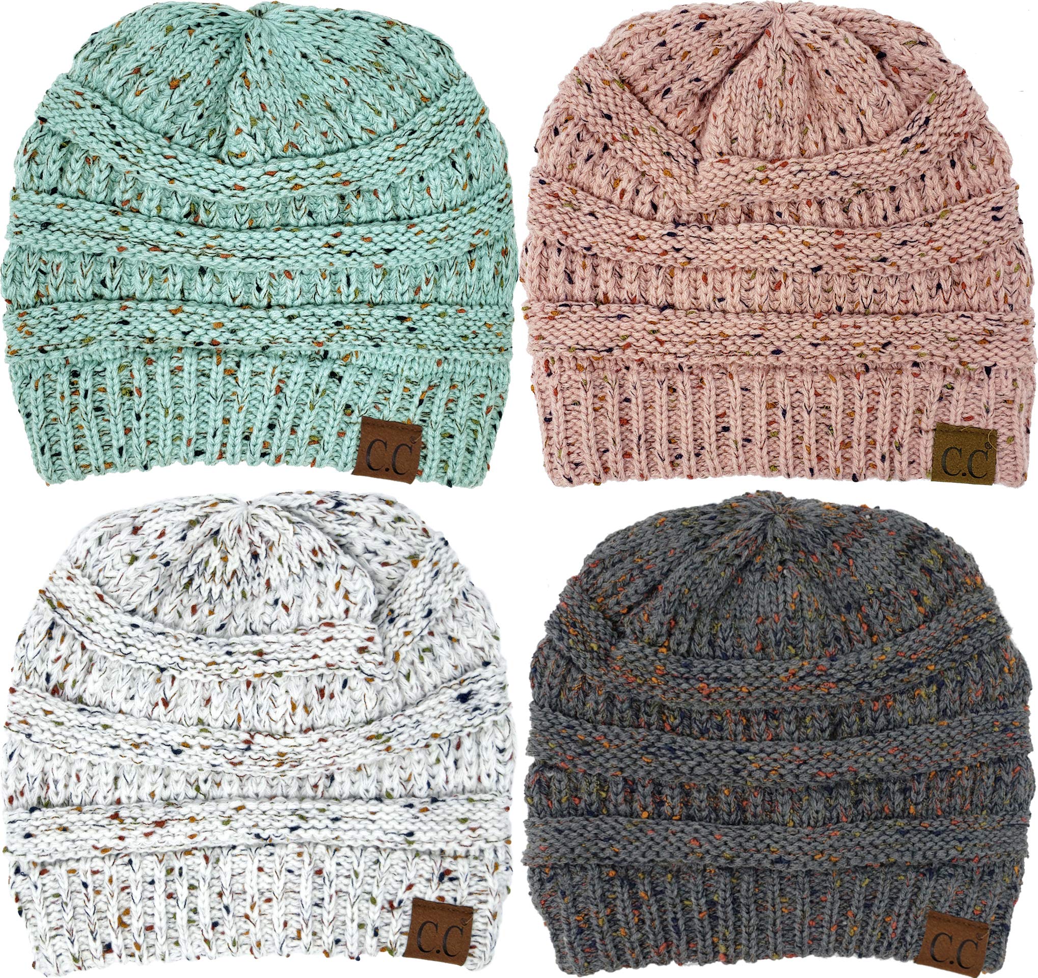 Funky JunqueConfetti Knit Beanie Bundles Thick Soft Warm Winter Hat - Unisex