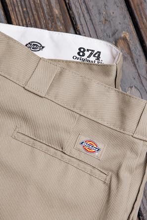 Dickies Mens Original 874 Work Pants Durable Straight Leg Uniform Trousers for Men, Ideal for Industrial or Office Use, Khaki, 38W x 30L