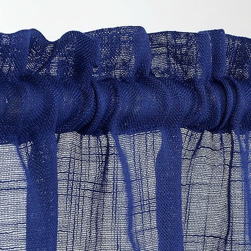 Miniatura 4 de 2 piezas de cortinas de aspecto de lino sólido y elegante, paneles totalmente cosidos, niveles de tratamiento de ventanas (27 x 36 pulgadas de