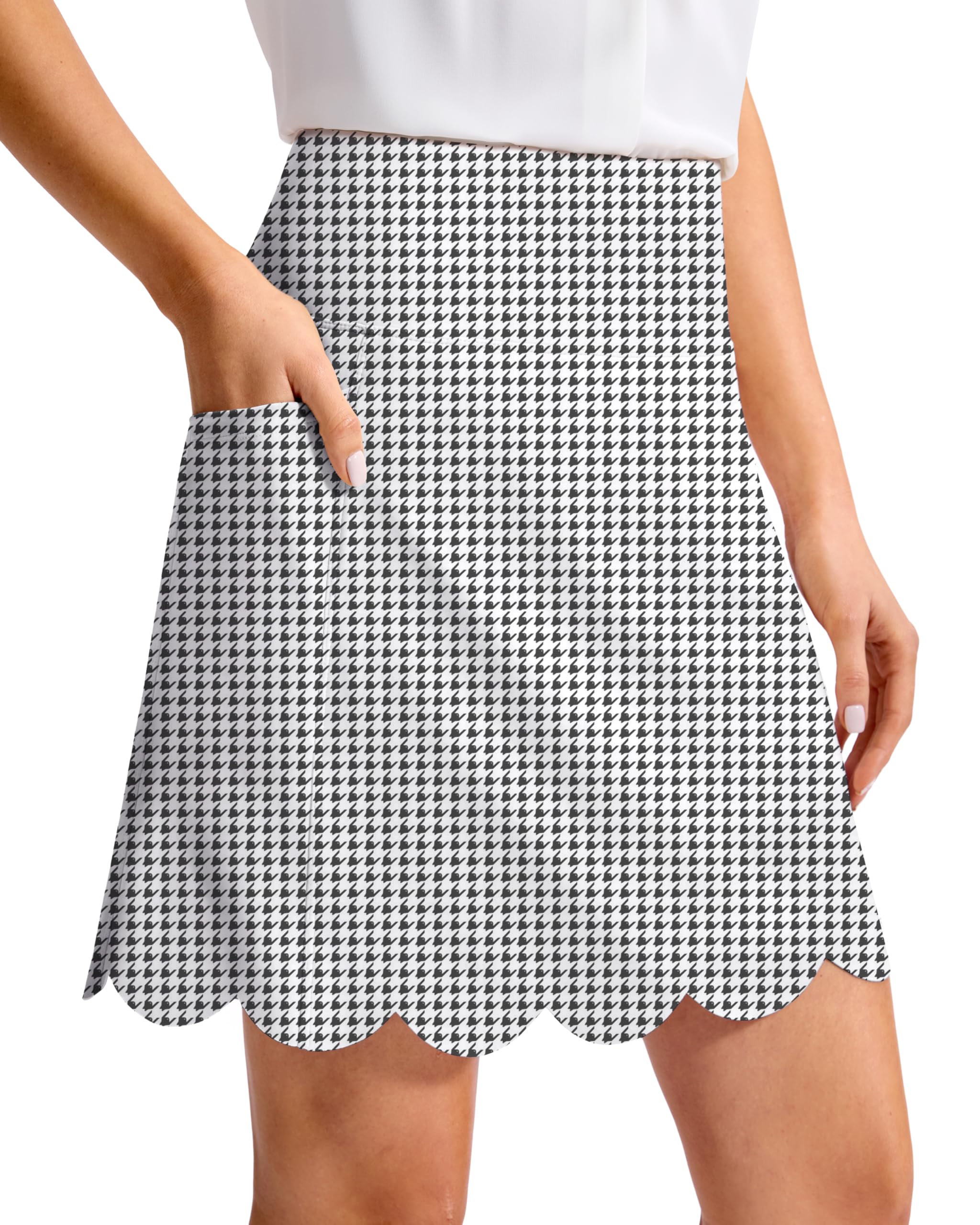 viodia 18" Skorts for Woman with Scalloped Hem High Waisted Golf Tennis Women Skort Skirts with Pockets Dressy Casual-picture-35