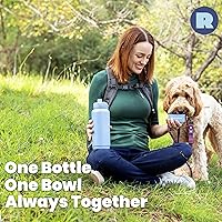 Vista 6 de Botella de agua para perros para amantes de los perros - Botella de agua aislada de acero inoxidable de 32 oz con doble pared con cuenco desmontable