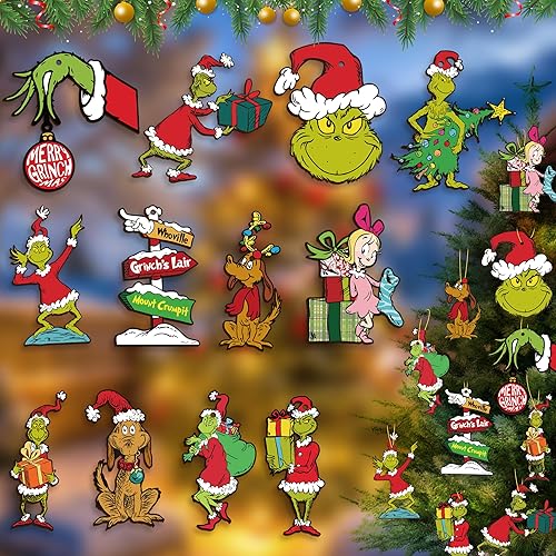 Juego de 24 decoraciones para árbol de Navidad, adornos de madera de Navidad, letreros colgantes para el hogar, interiores y exteriores, decoración