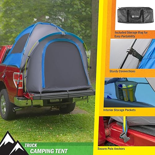 Miniatura 2 de Wakeman Wakeman Outdoors - Tienda de campaña para cama de camioneta, carcasa ventilada resistente al agua, para camioneta de 5.5 a 6 pies, tienda de