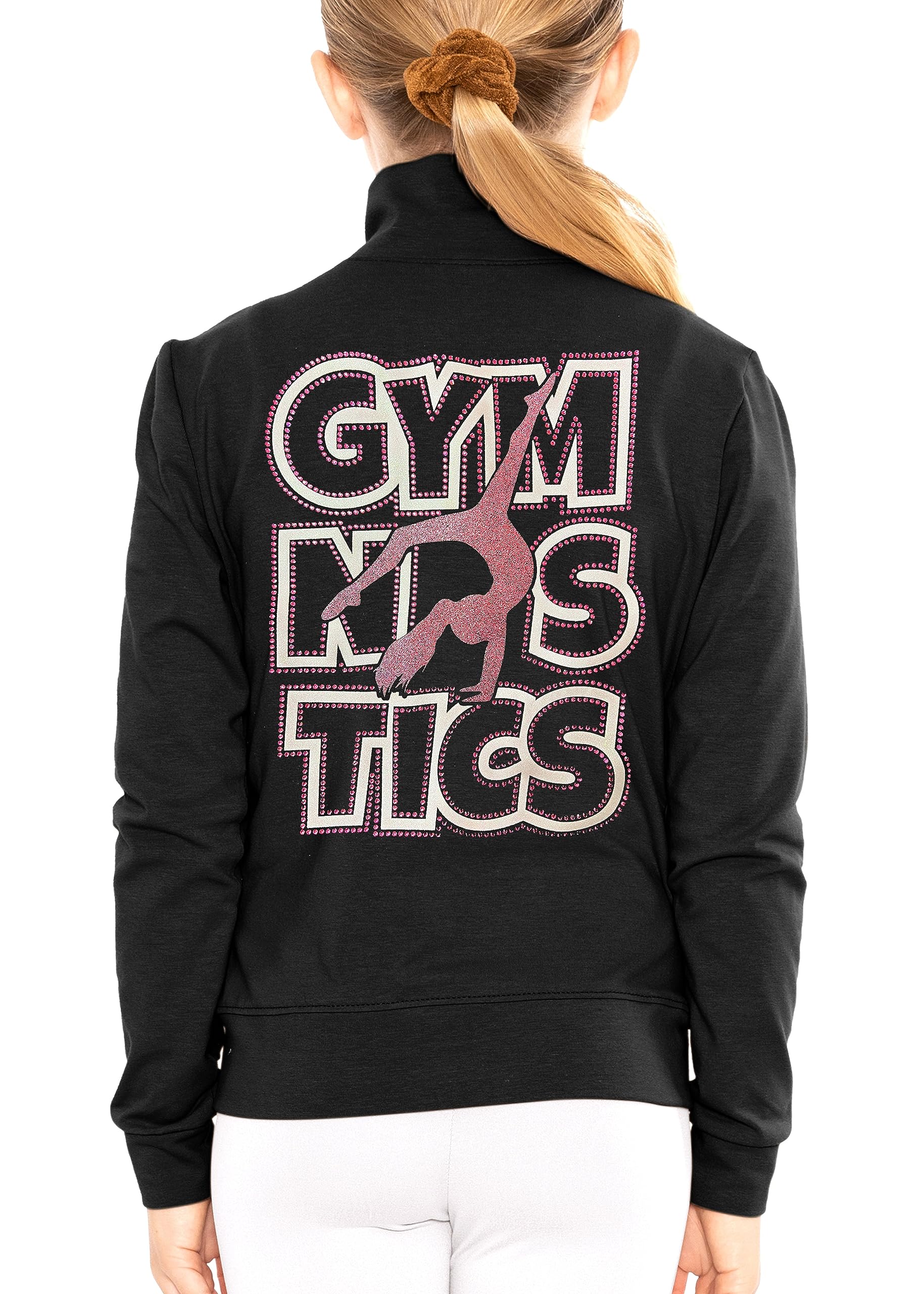 STRETCH IS COMFORT Glitter | Gymnastics| Jacket Mock Neck | Youth Size 4-16