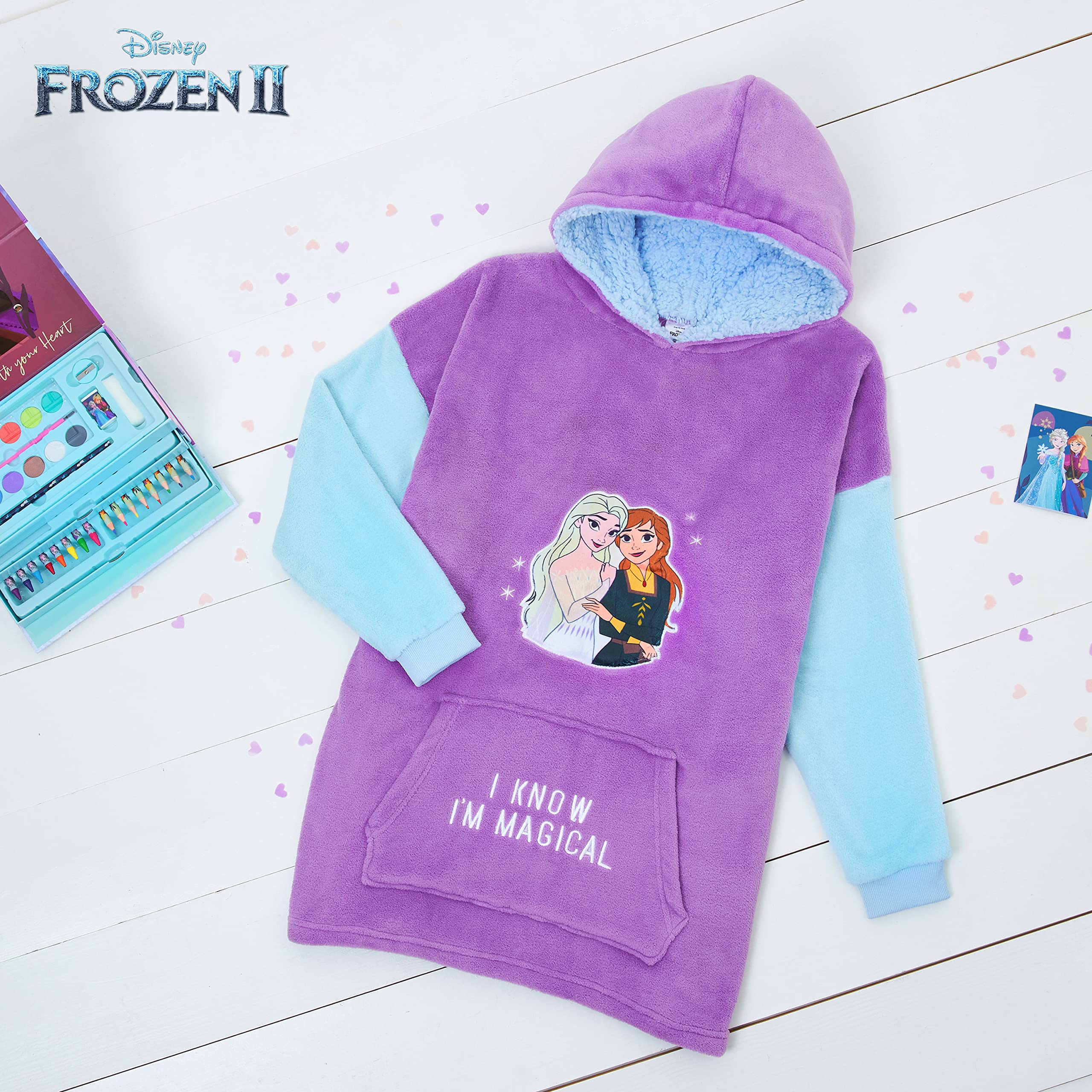 Disney Felpa Coperta per Bambini - Felpa Oversize in Pile con Cappuccio Stitch Bambina Ragazze Gadget Regalo Ufficiale
