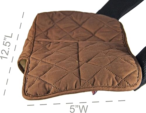 Miniatura 2 de Home-X Funda para reposabrazos izquierdo con 2 bolsillos de almacenamiento, organizador de sofá o sofá biplaza, marrón, 9 ½ pulgadas de largo x 5