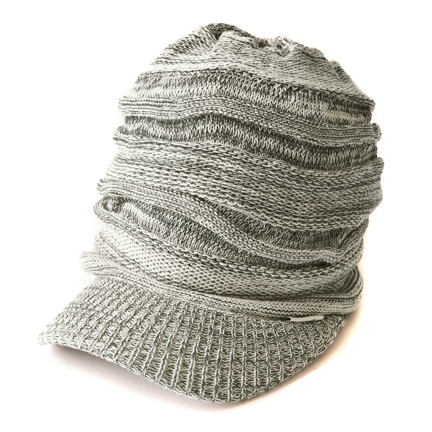 CHARM Mens Brimmed Knit Beanie - Womens Summer Slouchy Beanie Visor Hat Winter Slouch Knit Hats Warm Baggy Caps Mix Beige