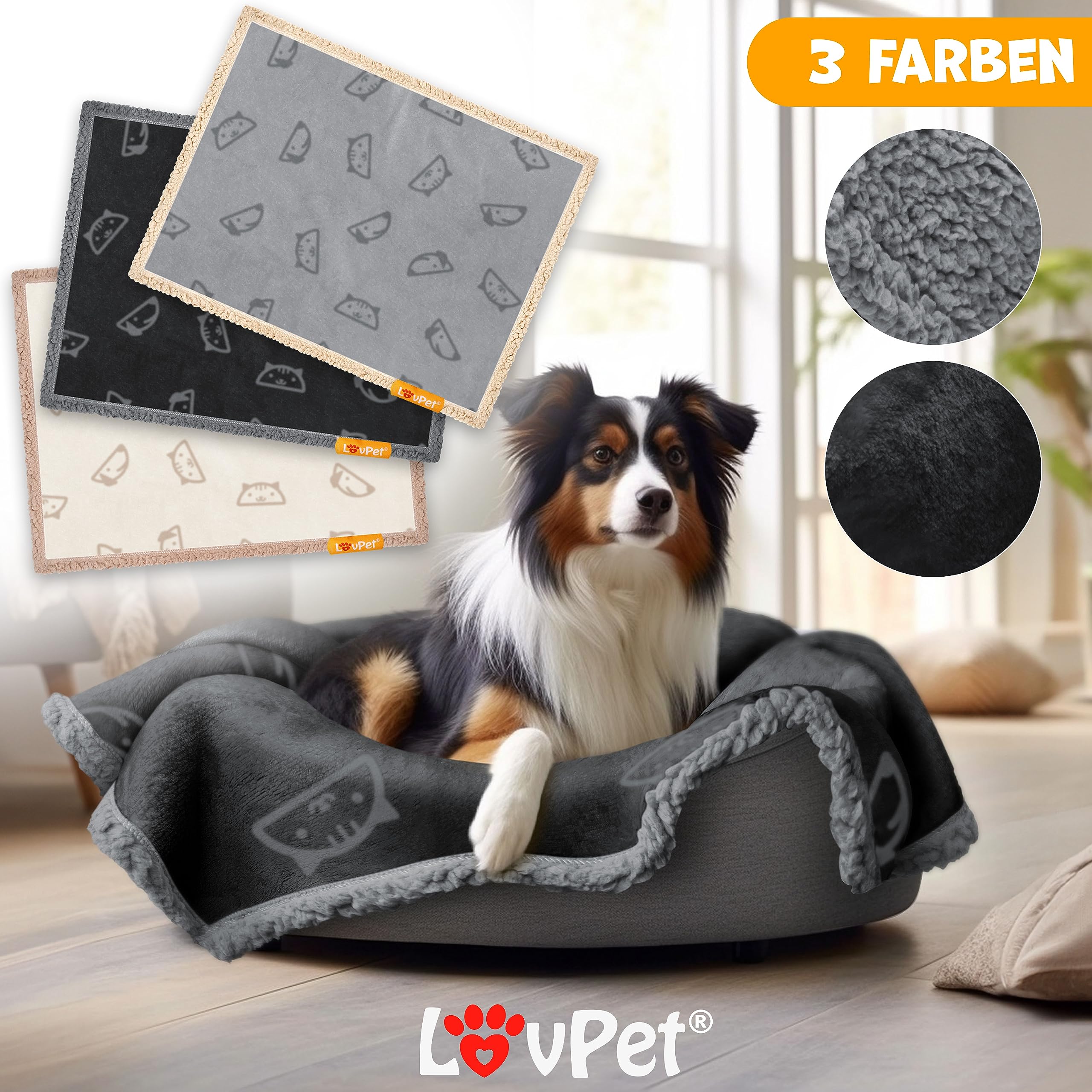 PetAmi Wasserdichte Hundedecke Mit Waffelstruktur – Flauschige Fleecedecke Für Sofa, Bett & Auto, Rosa 29x40 Cm