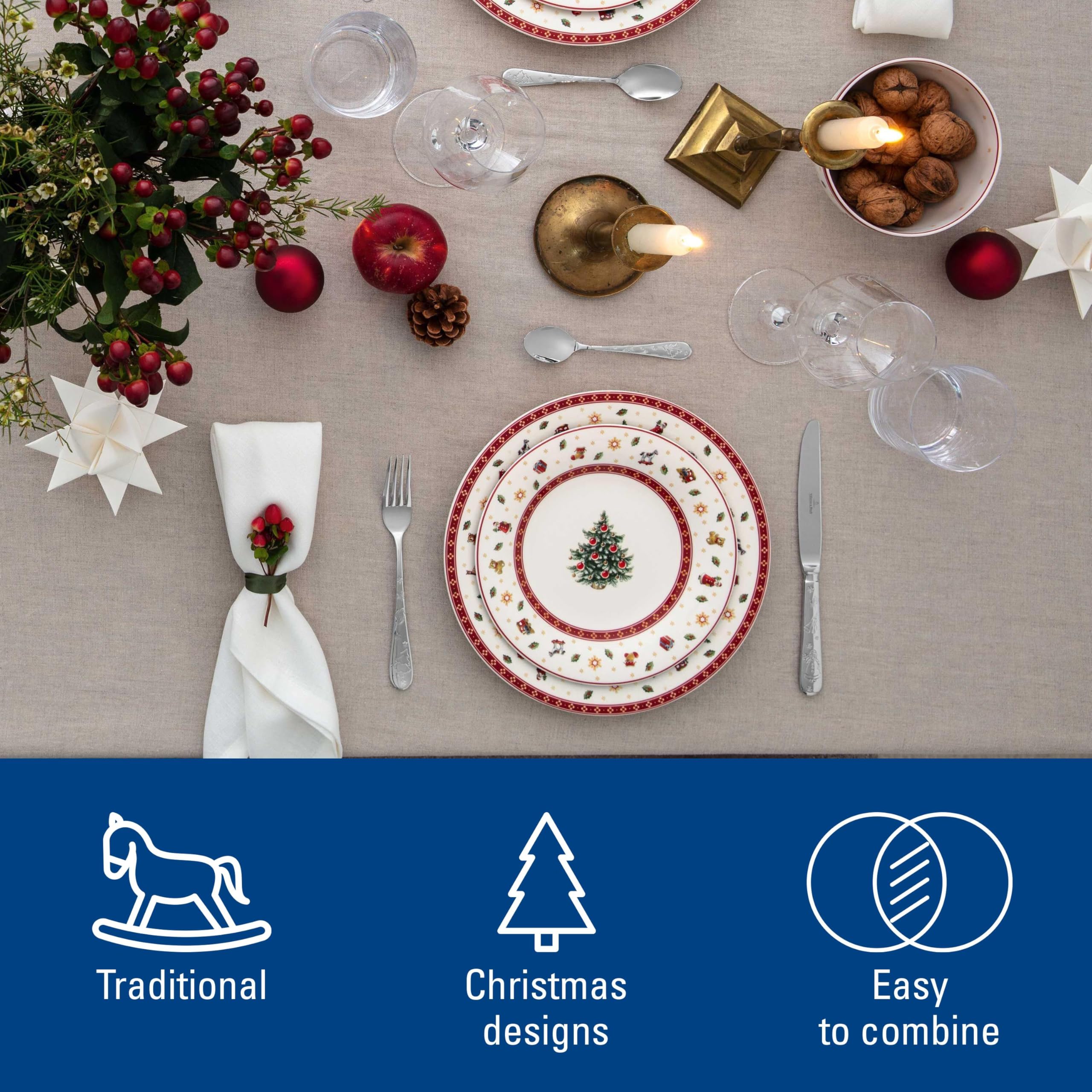 Villeroy & Boch – Toy's Delight Specials Talerz śniadaniowy, świąteczna zastawa stołowa z porcelany premium, zabawny motyw świąteczny, idealny do łączenia i na prezent, wyprodukowany w Niemczech