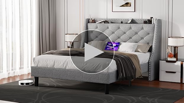 Amazon.com: Feonase Twin Bed Frames with Luxury Wingback and