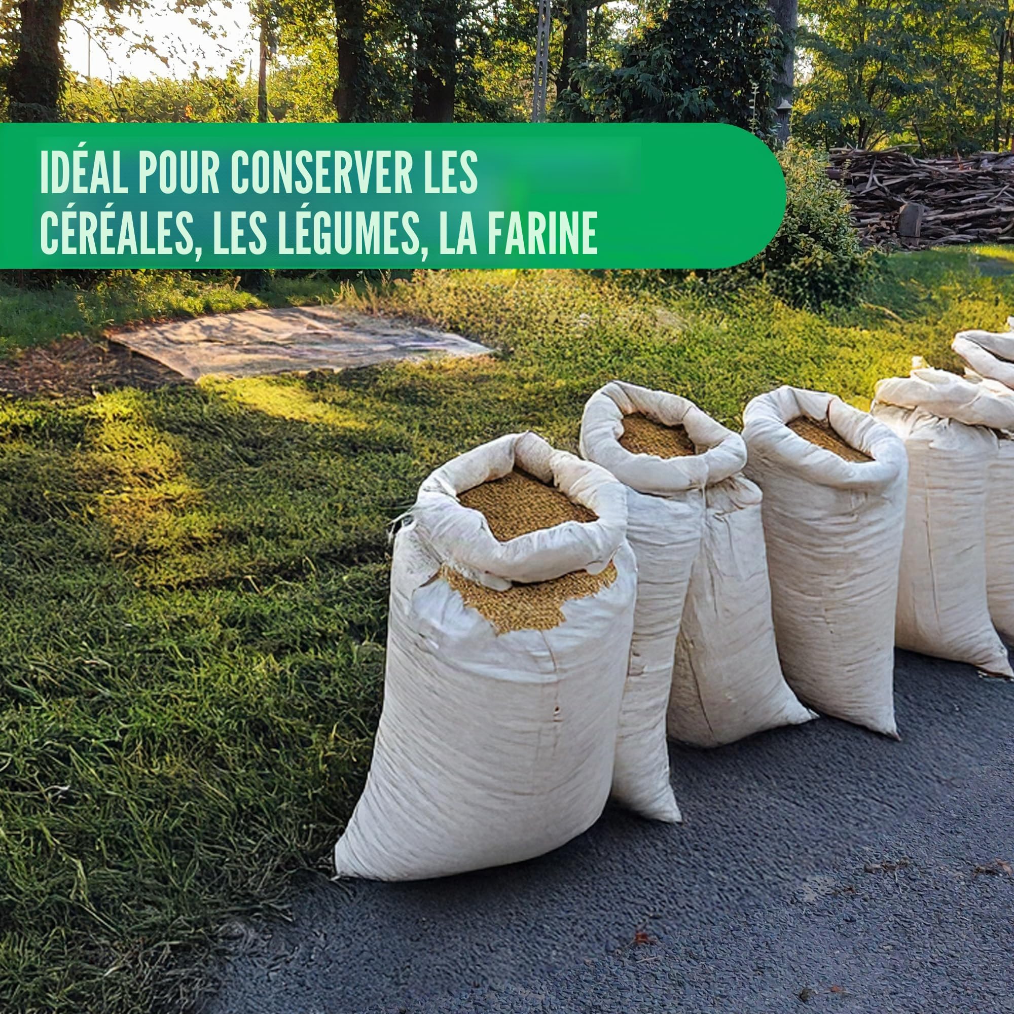 Lot de 100 Sacs à Gravats | Sac Tissé en PP 50x80 cm | Blanc