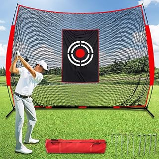 Kapler Golf Practice Hitting Net - 12X10FT Portable Driving Nets with Steel Frame and Target for Backyard Indoor Outdoor Swing Use - Gifts for Golfing Lovers